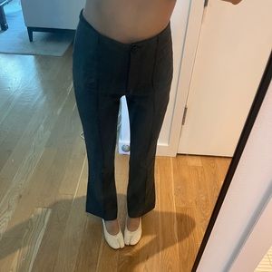 HELMUT LANG houndstooth flared mid seam dress pants. Italian fabric sz2